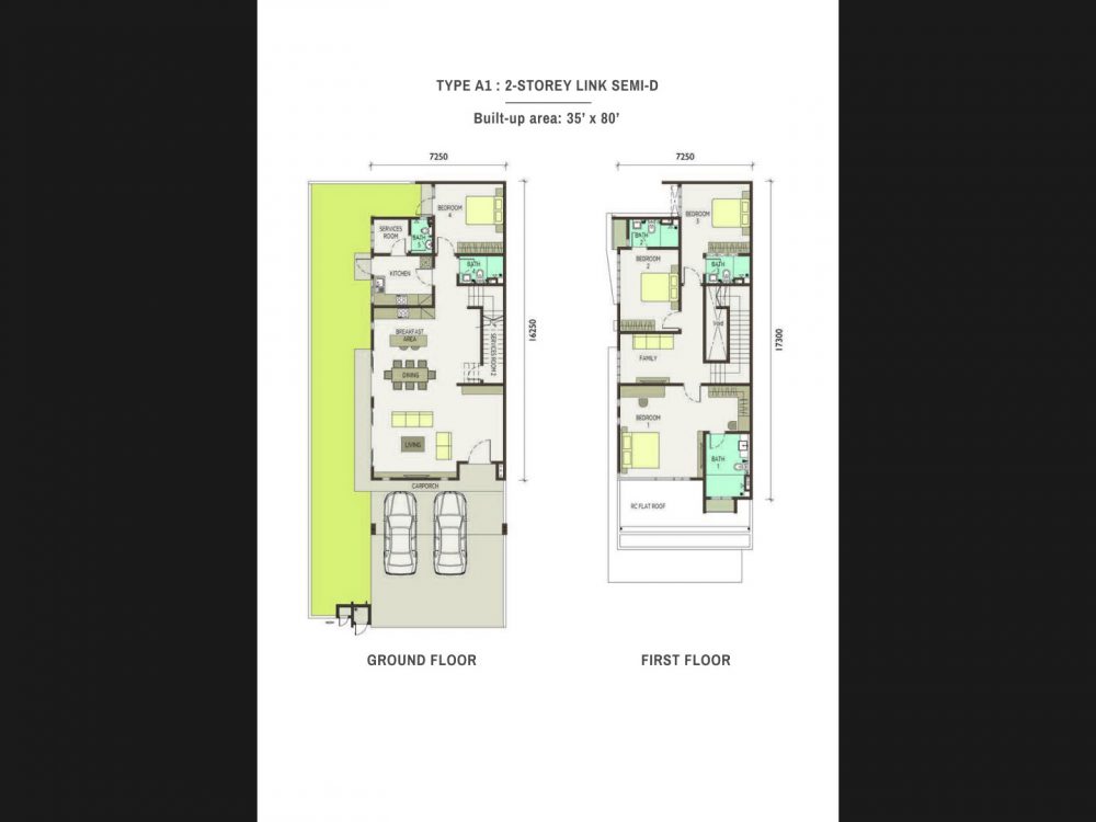 type-A1-2-Storey Link Semi Detached Homes