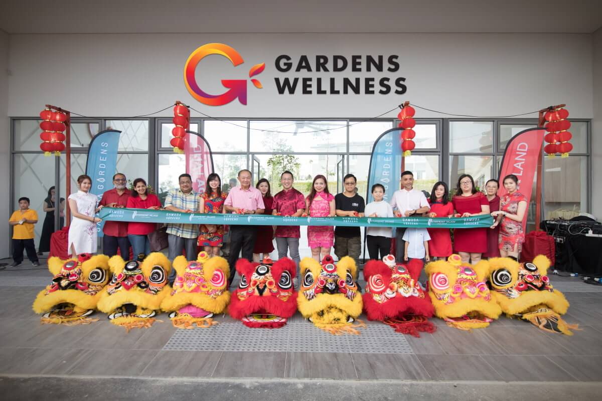 The ribbon-cutting ceremony to mark the opening of the Gardens Wellness centre that sits beside the retail village.