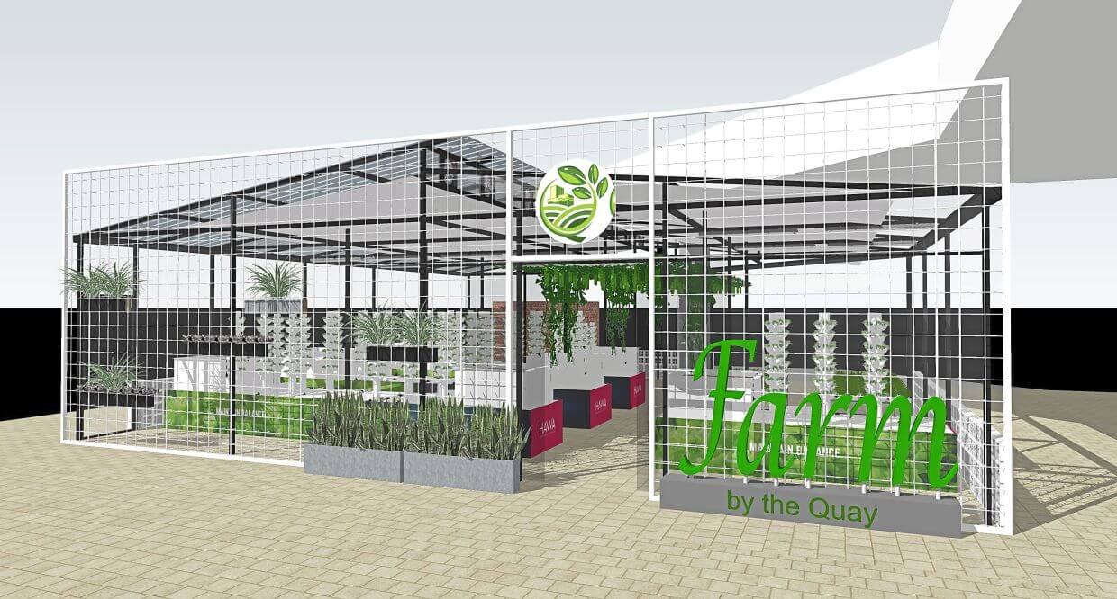 Farm By The Quay is a 195sqm vertical organic farm at Quayside Mall, twentyfive.7.