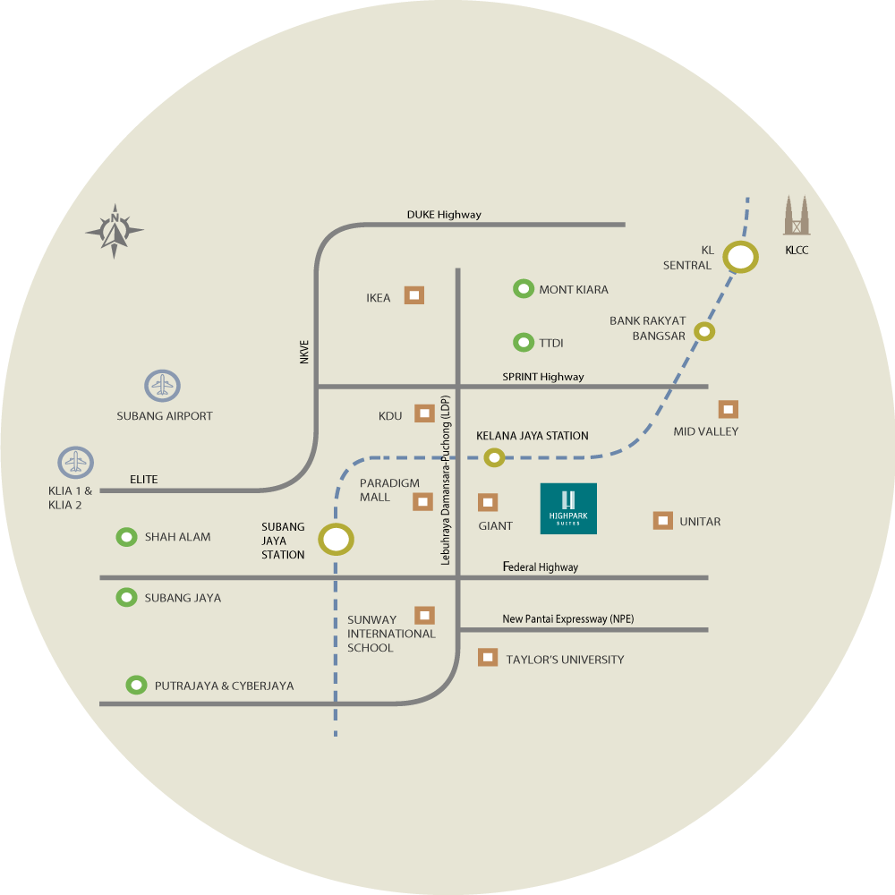 HighPark Suites map
